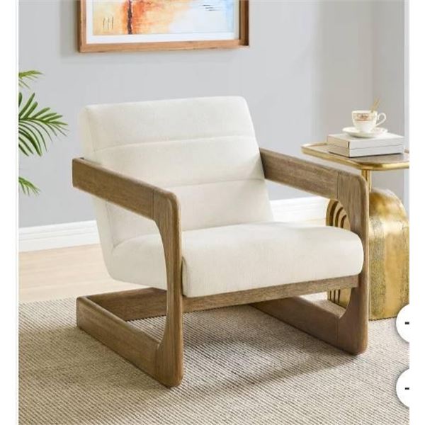 Thomasville Fabric Accent Chair with Wood Base, Model 1112251