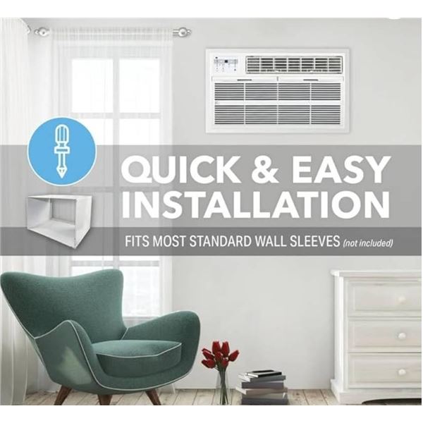 Perfect Aire 6PATW10000 10,000 BTU Thru-the-Wall Air Conditioner, 115V, 450 sq.ft, R32