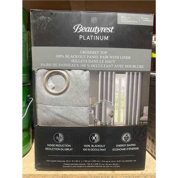 Beautyrest Platinum Grommet Top Blackout Curtain Panels, 90 Inches, Set of 2