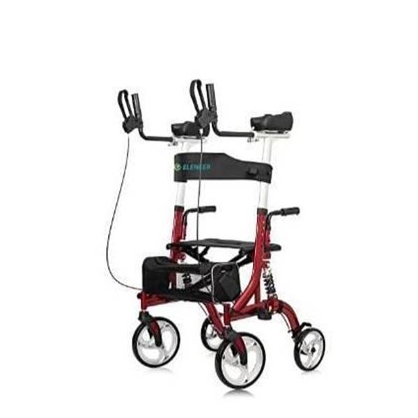ELENKER Upright Rollator Walker, Model: 9021B, Red, For Outdoor Use