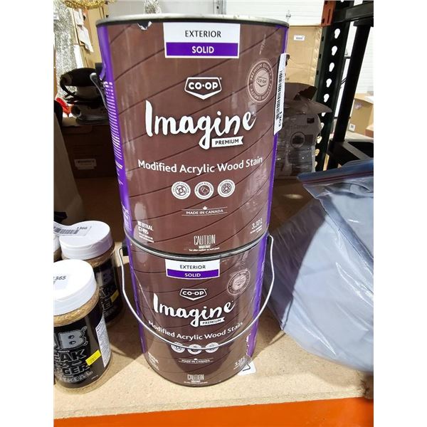 Co-op Imagine Premium Modified Acrylic Wood Stain, Exterior, Solid, 2 Cans