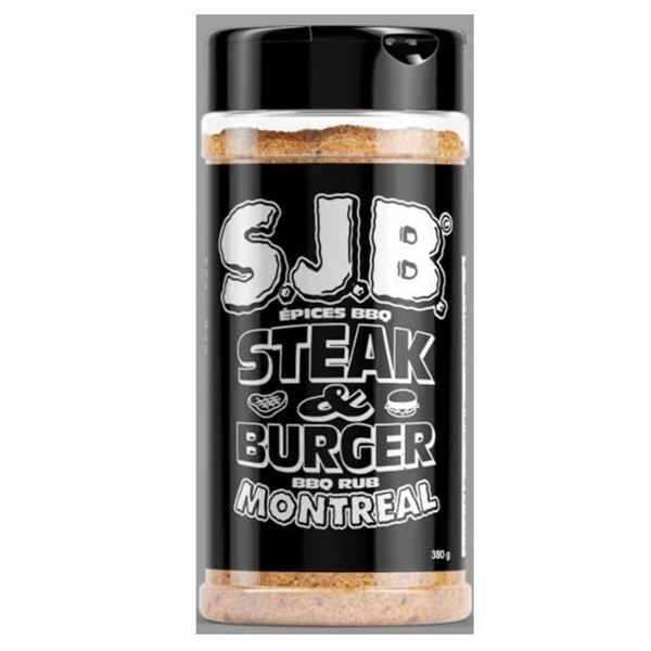 S.J.B Steak and Burger BBQ Rub – Montreal Blend – 2x380g