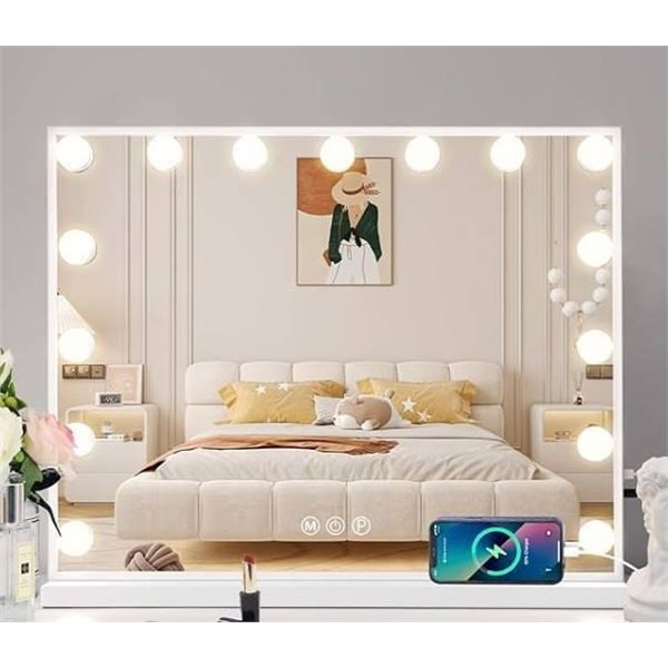 Hollywood Makeup Mirror with Light Strip and Magnifier