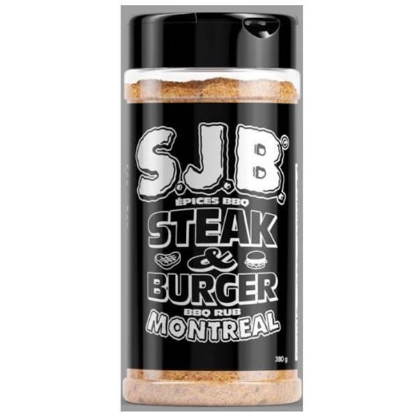 S.J.B Steak and Burger BBQ Rub – Montreal Blend – 2x380g