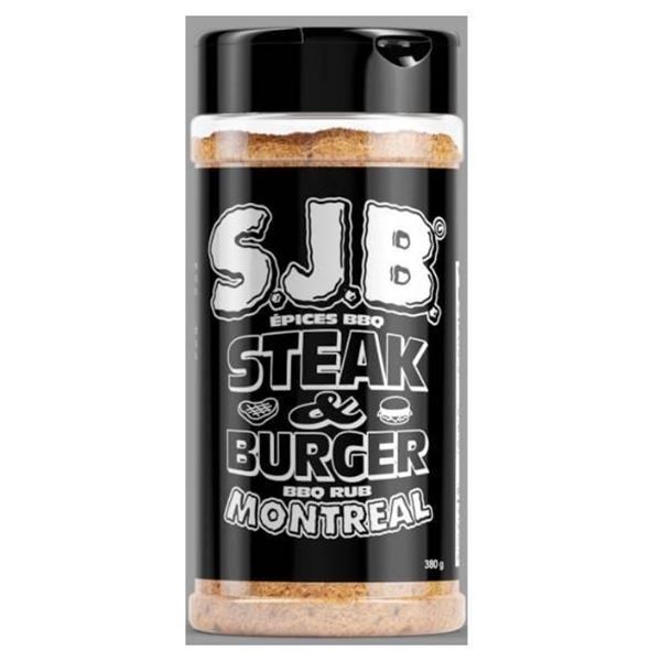 S.J.B Steak and Burger BBQ Rub – Montreal Blend – 2x380g