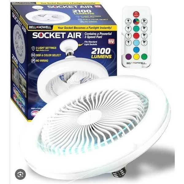 Bell + Howell Socket Air Light, 2100 Lumens, with 3 Speed Settings