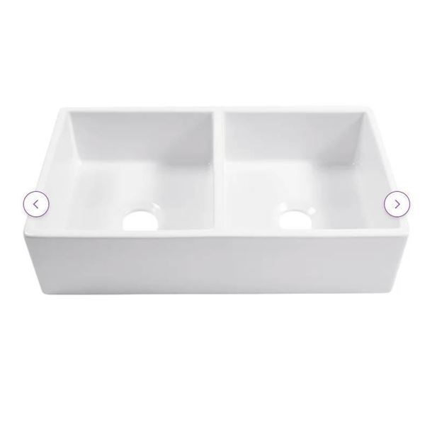 Sinkology White Double-Bowl Undermount Kitchen Sink