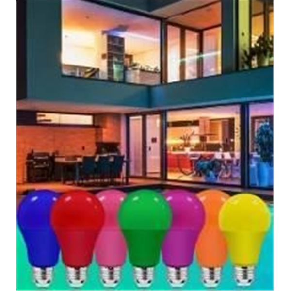 A19 Color LED Bulb 6-Pack, 120V, Medium E26 Base