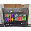 Image 2 : A19 Color LED Bulb 6-Pack, 120V, Medium E26 Base