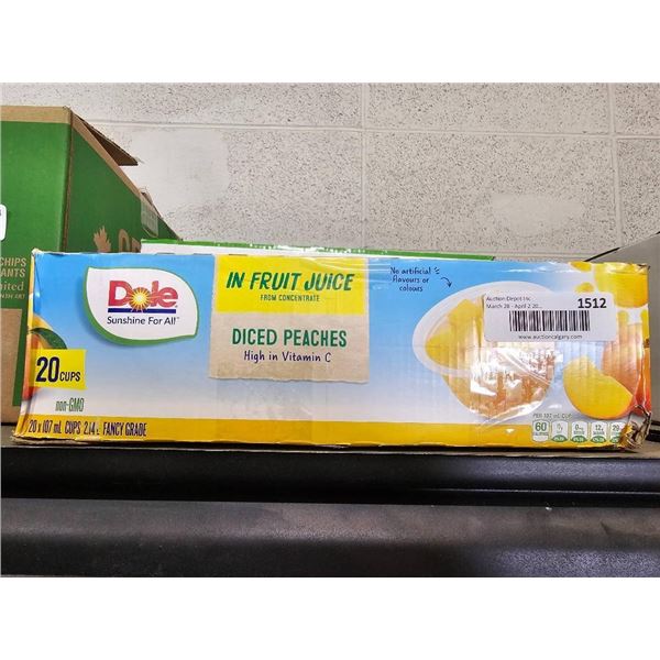 Dole Diced Peaches in Fruit Juice, 20 Cups