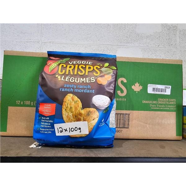 Snack Pack of Veggie Crisps Legumes Zesty Ranch, 12 x 100g Bags