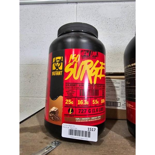 Mutant Iso Surge Gourmet Whey Protein Powder, Triple Chocolate 727 g