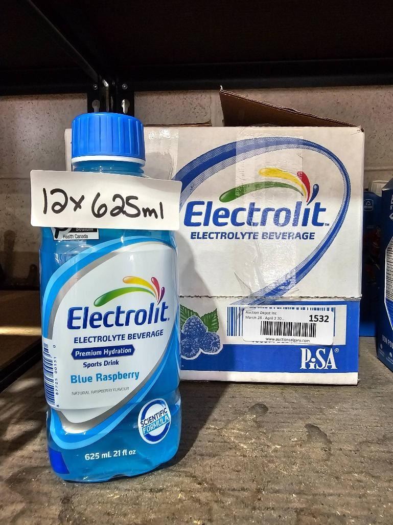 12-Pack of Electrolit Electrolyte Beverage Blue Raspberry 625ml Bottles