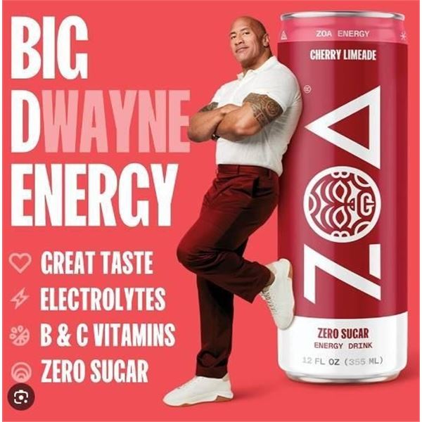 ZOA  Cherry Limeade Zero Sugar Energy Drink 12 x 355ml