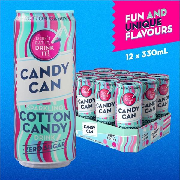 Candy Can Cotton Candy Beverage 12 x 330ml Cans