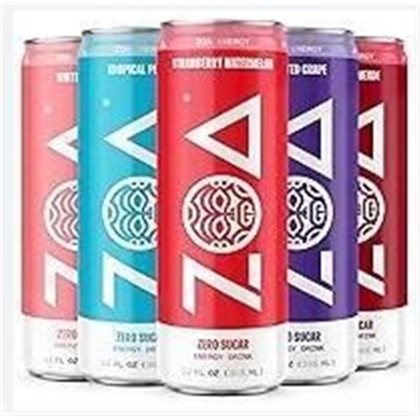 ZOA Energy Drink 18x355ml Variety Pack with Zero Sugar and 120mg Caffeine