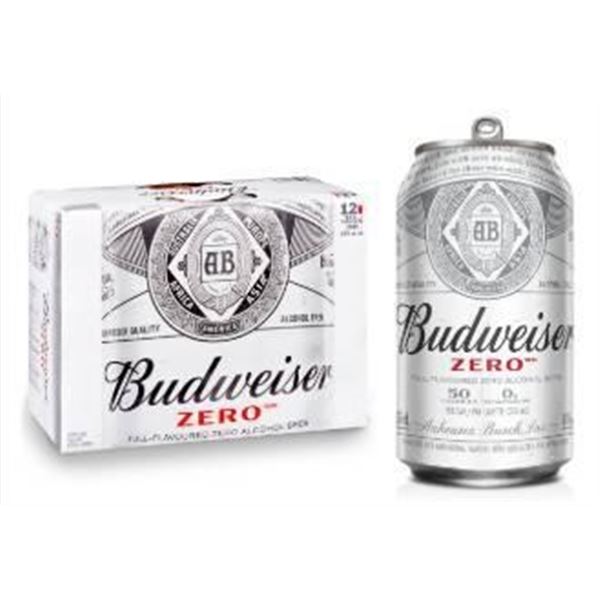 Budweiser Zero Non-Alcoholic Beer 24x355ml Cans