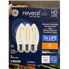 Image 1 : CASE LOT – GE Reveal LED HD Light Bulbs, 3-Count, Dimmable, 3.5W, 40W Replacement. x 6