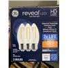 Image 1 : CASE LOT – GE Reveal LED HD Light Bulbs, 3-Count, Dimmable, 3.5W, 40W Replacement. x 6