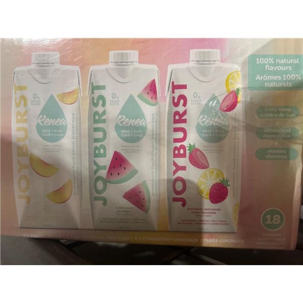 CASE LOT – Joyburst Renew Beverage Peach Flavor Pack of 18 – 500mL Each
