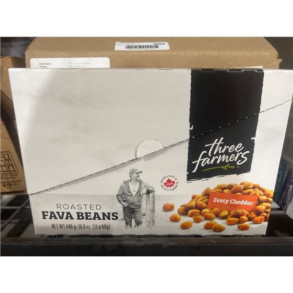 CASE LOT – Three Farmers Zesty Cheddar Roasted Fava Beans, 12 x 40g x’s 4 Cases