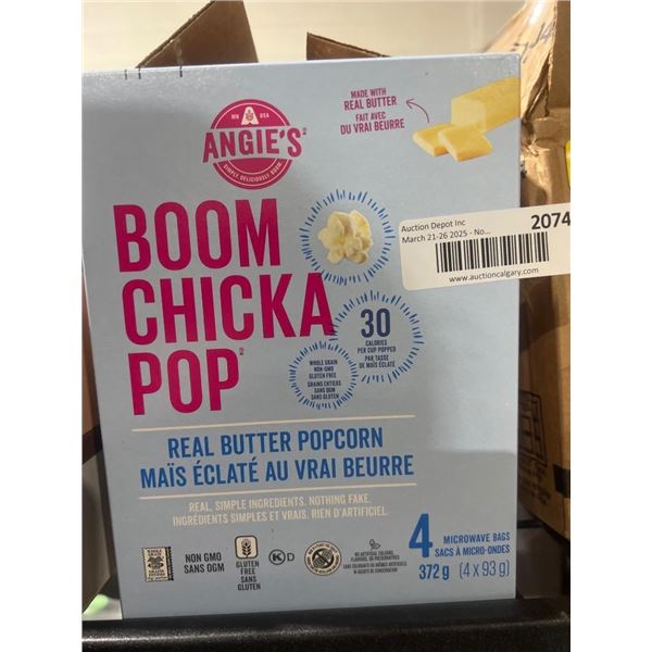 CASE LOT – Angie’s Boom Chicka Pop Real Butter Popcorn, 4 x 93g x 6 boxes