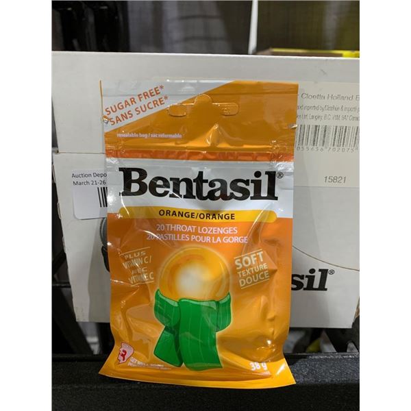 CASE LOT – Bentasil Sugar-Free Orange Throat Lozenges – 38g