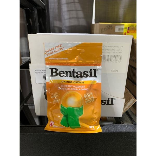 CASE LOT – Bentasil Sugar-Free Orange Throat Lozenges – 38g