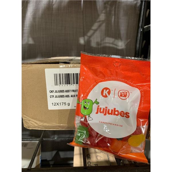 CASE LOT – Circle K JuJubes Assorted Fruit Candy – 12 Packs of 175g Each