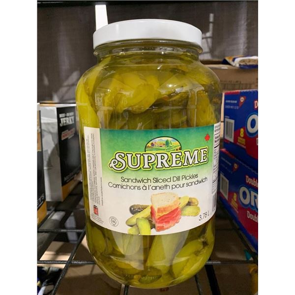 CASE LOT – Supreme Sandwich Sliced Dill Pickles, 3.78 L Jar