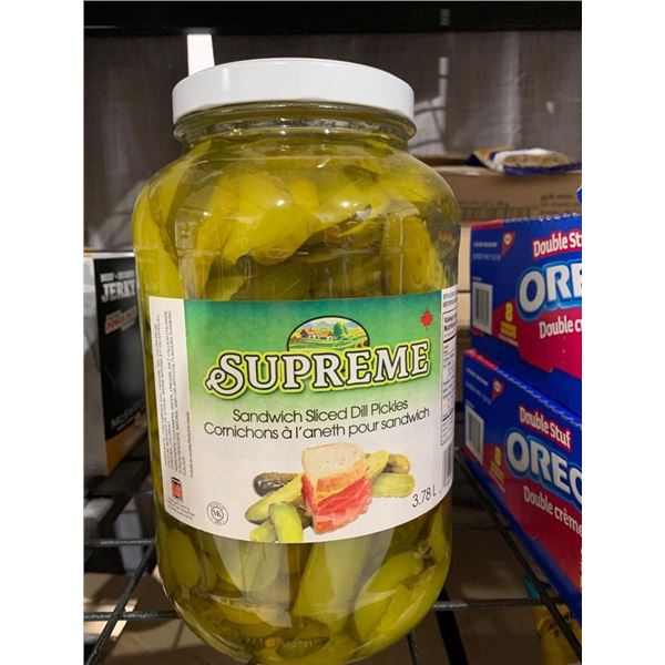 CASE LOT – Supreme Sandwich Sliced Dill Pickles, 3.78 L Jar