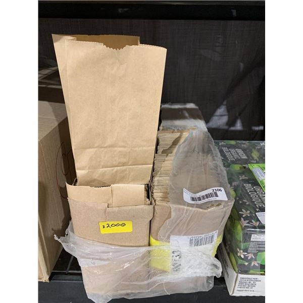 CASE LOT –Lot of Brown Paper Bags with Folded Design