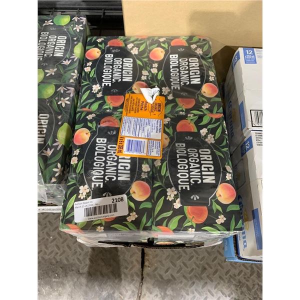CASE LOT –Origin Organic Peach Sparkling Water 4 x 355 mL