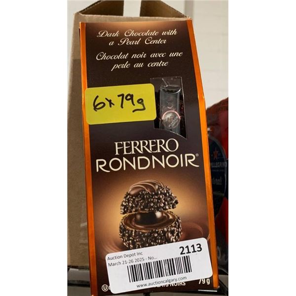 CASE LOT –Ferrero Rondnoir 6x79g Dark Chocolate with Pearl Center