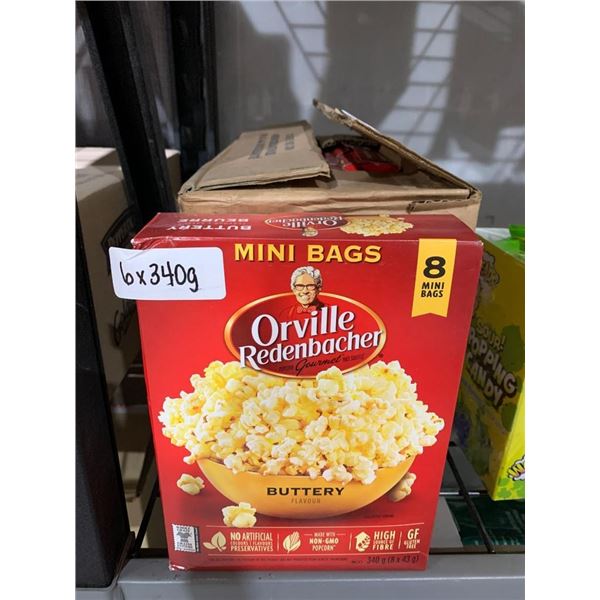CASE LOT – Orville Redenbacher’s Gourmet Popcorn 8 Mini Bags. 6 x 340g