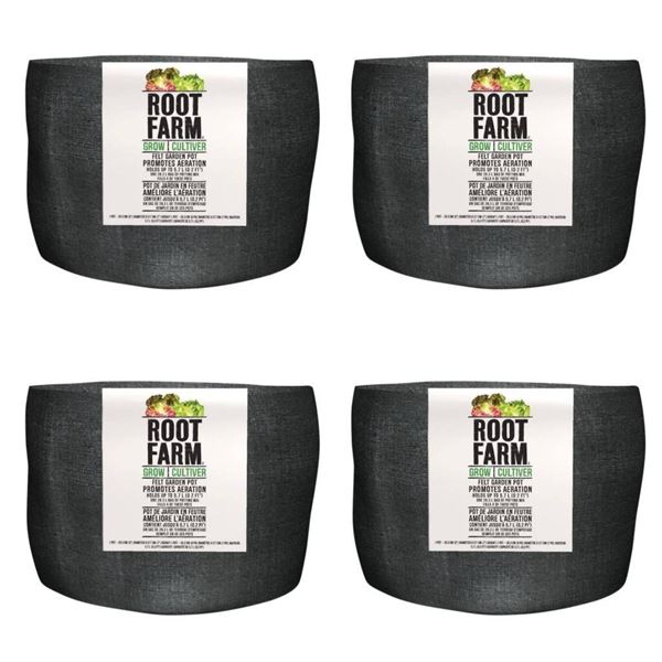 Lot of 4 Root Farm 5.7L Felt Garden Pot