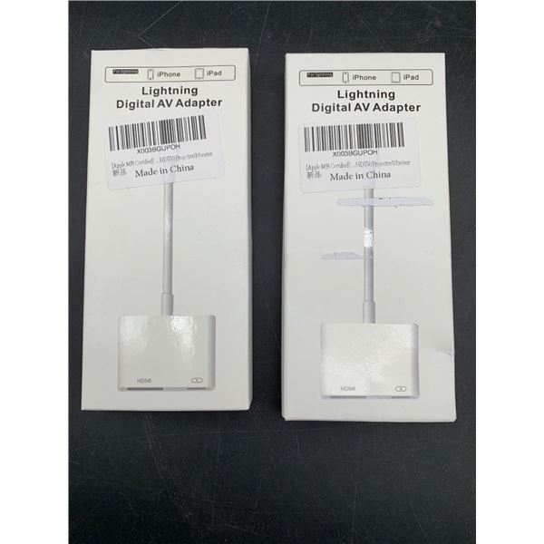 Lightning Digital AV Adapter for iPhone and iPad Lot 0f 2