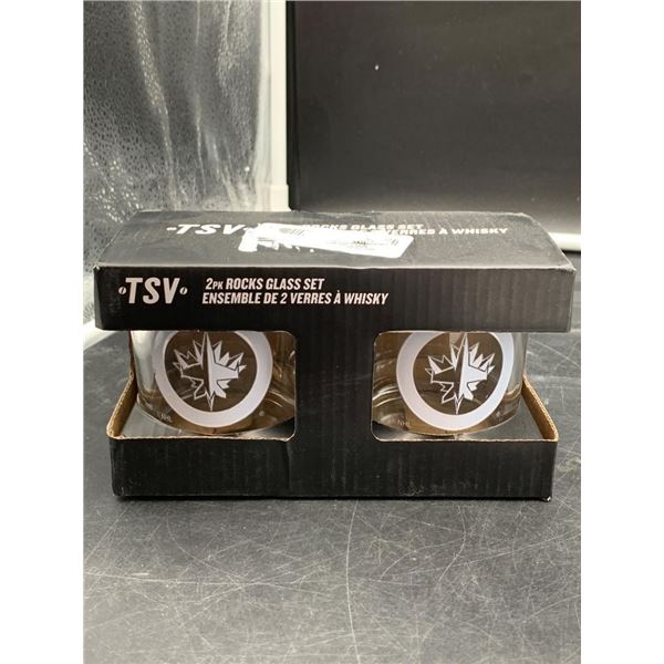 TSV 2-Piece Rocks Glass Set Featuring Winnipeg Jets
