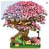 Image 1 : Yushiv Cherry Blossom Tree House Building Block Set No.609, 2008 Pieces, Ages 8+