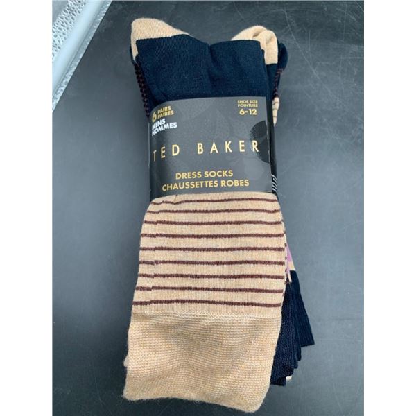 Ted Baker Men’s Dress Socks, 6 Pairs, Shoe Size 6-12