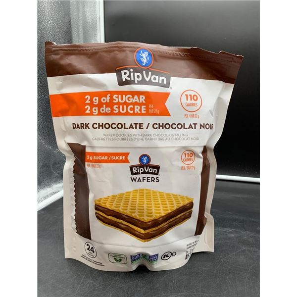 Rip Van Wafels Dark Chocolate Snack, 2g Sugar Per Wafer, 12-Piece Pouch, 530g
