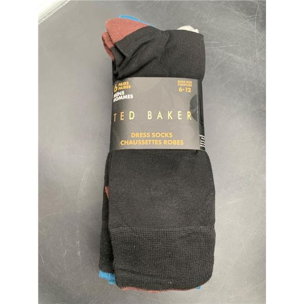 Ted Baker Men’s Dress Socks, Size 6-12, 6 Pairs