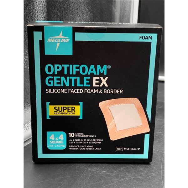 Medline Optifoam Gentle EX Silicone Foam Dressing, 4×4 Inch, REF MSCECX44EP