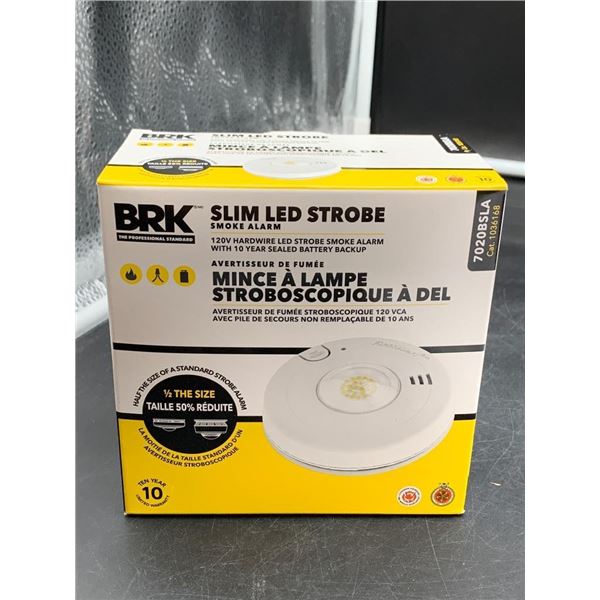 BRK 7020BSLA Slim LED Strobe Smoke Alarm With 10-Year Battery Backup