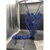 Image 1 : Women’s Blue Lace Lingerie Set with Garters – Size Large