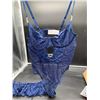 Image 3 : Women’s Blue Lace Lingerie Set with Garters – Size Large