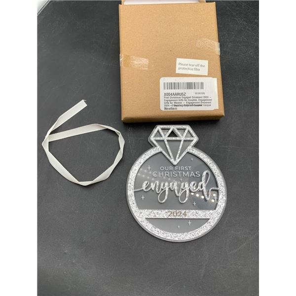 2024 First Christmas Engaged Ornament with Rhinestone Detailing