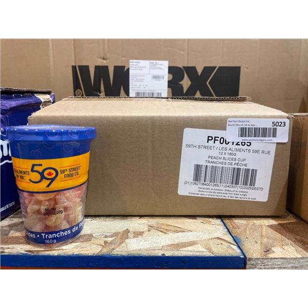 59th Street Food Co. Peach Slices Cups Pack of 12, 160g Each