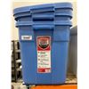 Image 2 : Rubbermaid Roughneck 14-Gallon Stacking Storage Totes, Blue, Lot of 2