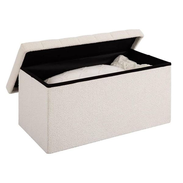 Seville Classics Upholstered Storage Ottoman with Lid